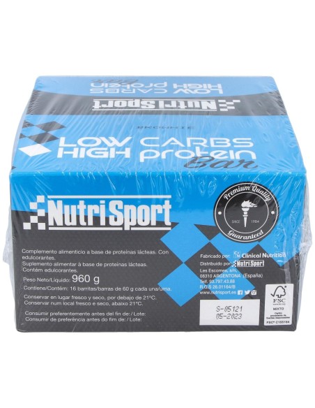 Nutrisport Barritas Low Carbs Brownie 16 Uds