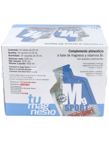 Magnesio Liquido Calambres Caja 24Sbrs.