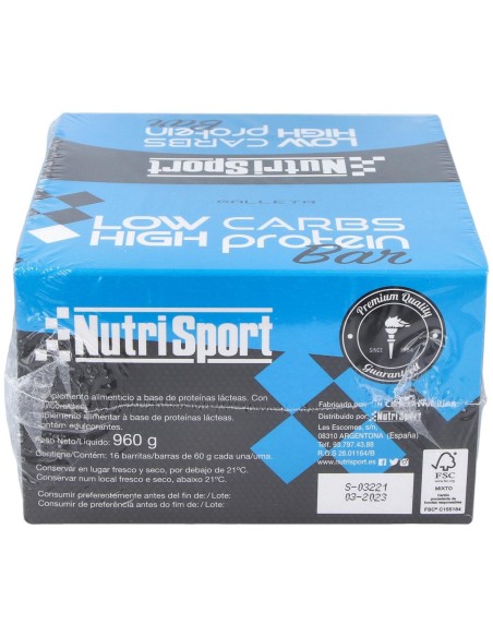 Nutrisport Barritas Low Carbs Chocolate-Galleta 16 Uds