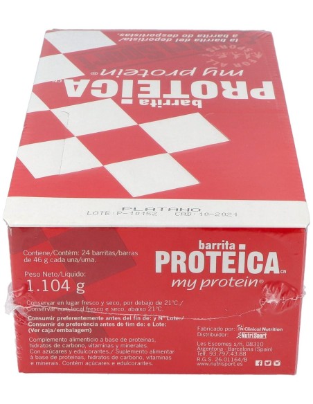 Barrita Proteica Platano Caja 24Unid.