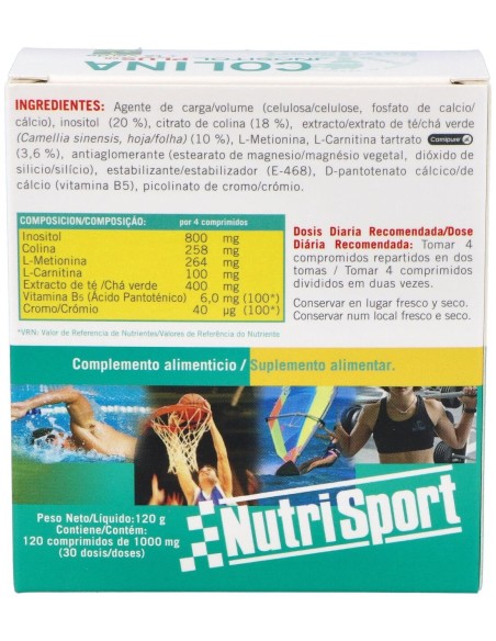 Nutrisport Colina Inositol Plus+ Té Verde 120Comp