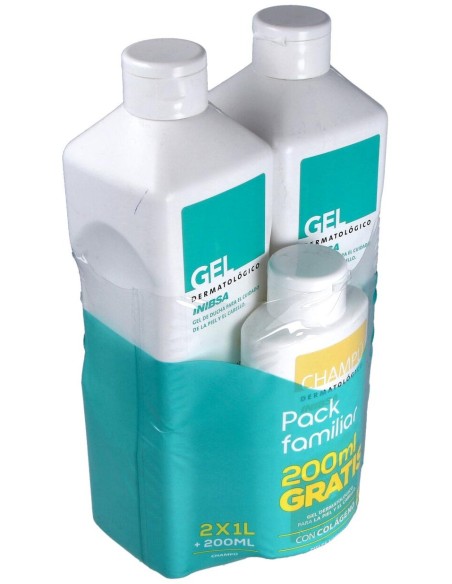 Pack Inibsa Gel Dermatológico + Champú Suave, 3 Uds