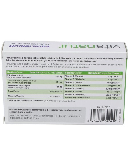 Vitanatur Equilibrium, 30 Comprimidos