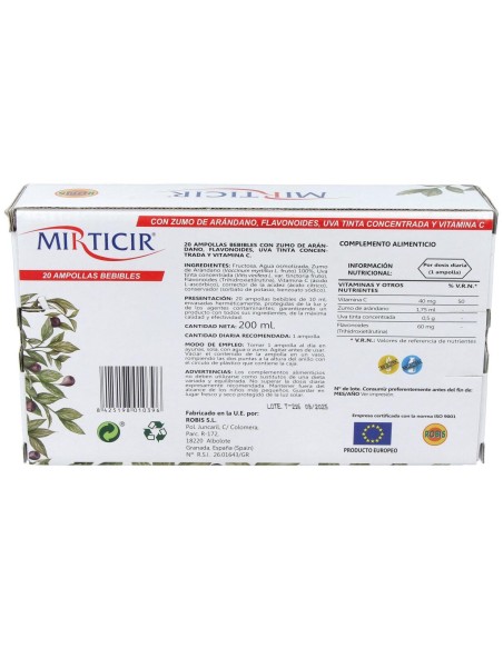 Robis Mirticir 20 Ampollas