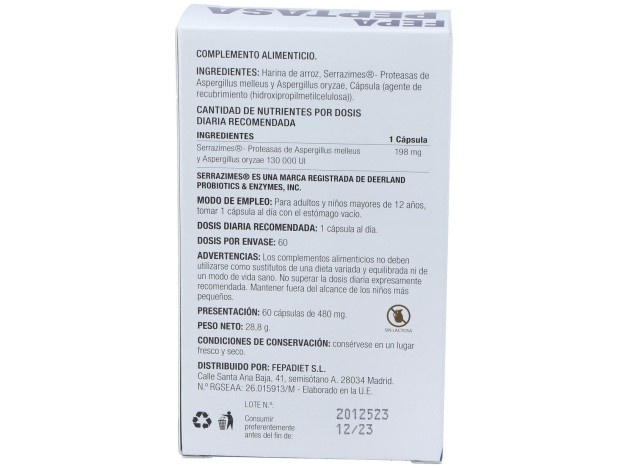 Fepa-Peptasa 130.000Ui 60Cap.