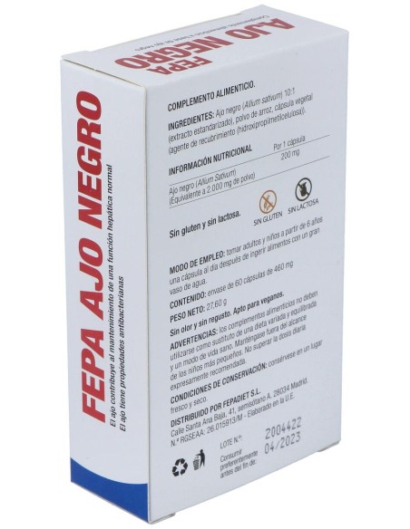 Fepa-Ajo Negro 2000Mg. 60Cap.