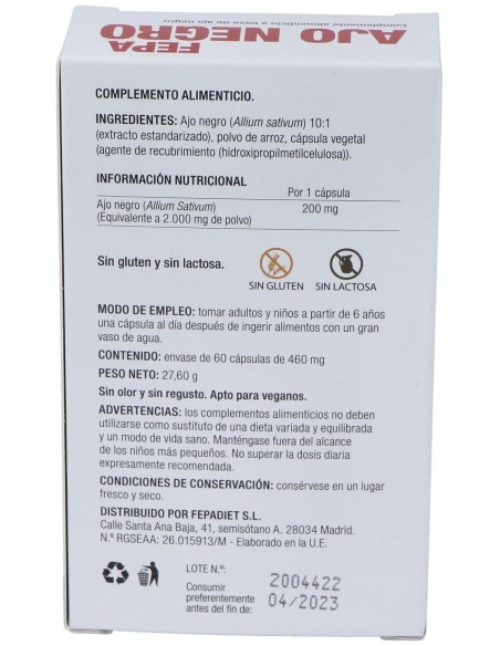 Fepa-Ajo Negro 2000Mg. 60Cap.