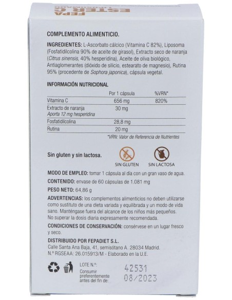 Fepadiet Fepa Ester C 800Mg Liposomado 60Caps