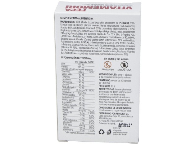 Fepadiet Fepa Vitamemori 30Caps