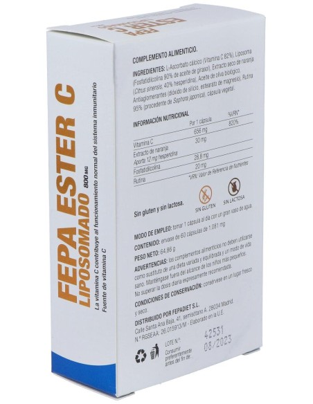 Fepadiet Fepa Ester C 800Mg Liposomado 60Caps