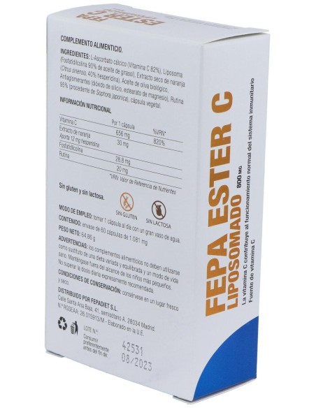 Fepadiet Fepa Ester C 800Mg Liposomado 60Caps