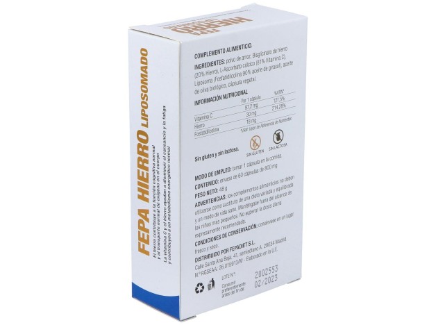 Fepadiet Hierro Liposomado 30Mg 60Caps