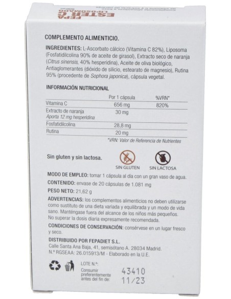 Fepadiet Fepa-Ester C Liposomado 800Mg 20Caps