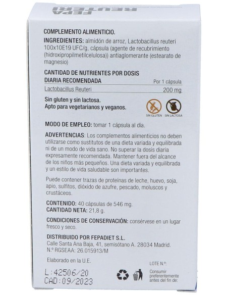 Fepadiet Reuteri Gastroresistentes 40Caps