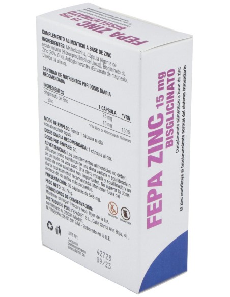 Fepadiet Fepa Zinc Bisglicinato 15Mg 60Caps