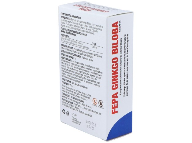 Fepa-Ginkgo Biloba 50:1 12.500Mg. 30Cap.