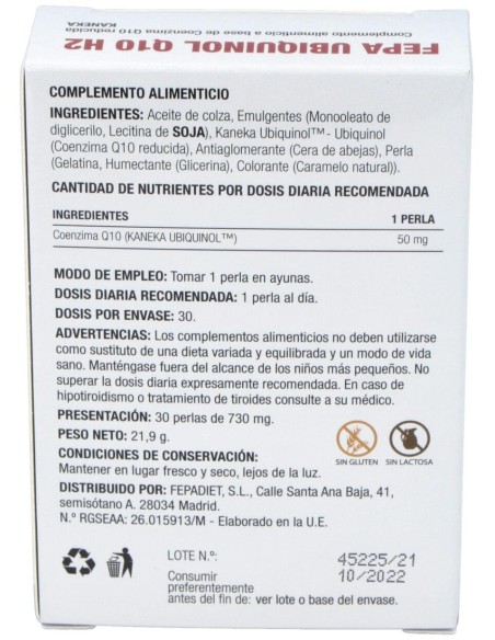 Fepa-Ubiquinol Q10 50Mg. 30Perlas