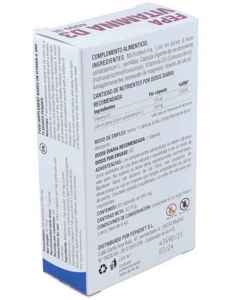 Fepa-Vitamina D3 4000Ui 60Cap.