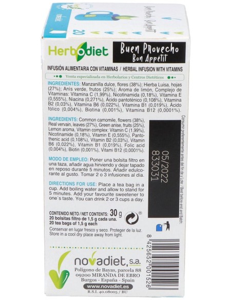 Novadiet Herbodiet Buen Provecho 20 Fil