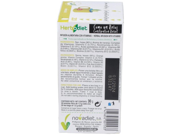 Novadiet Herbodiet Infusión Como Un Reloj, 20...