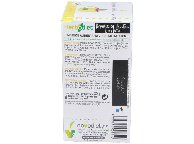 Herbodiet Depuracion Hepatica 20 Bolsitas...