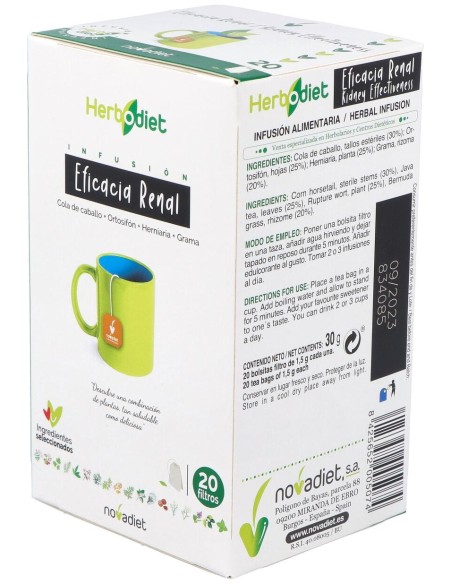 Herbodiet Herbodiet Eficacia Renal 20 Bolsitas Filtro