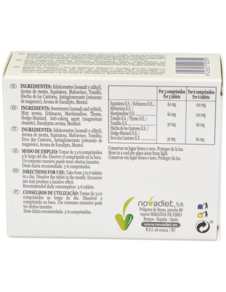 Novadiet Bropul Balsamicos 60 Comprimidos Masticables