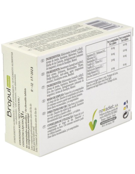 Novadiet Bropul Balsamicos 60 Comprimidos Masticables
