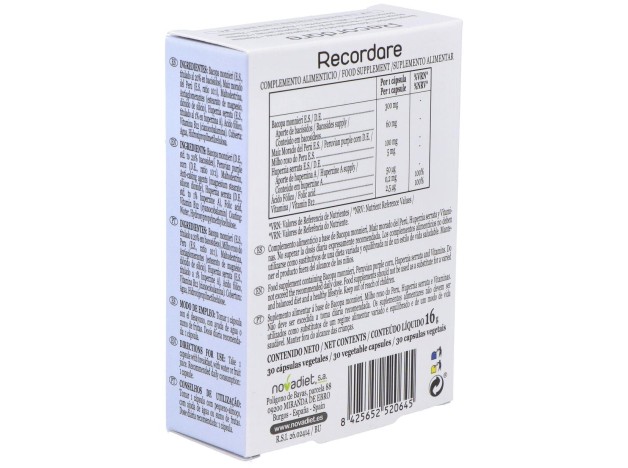 Novadiet Recordare 30 Cápsulas
