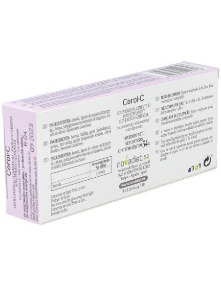 Novadiet Cerol-C (Vitamina-C) 30 Comprimidos Masticables