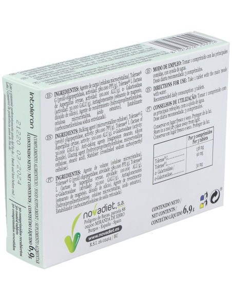 Novadiet Intoleran Enzimas 30Comp