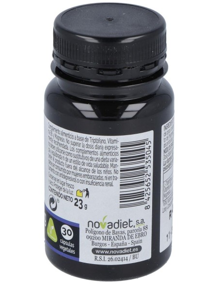 Novadiet Triptofano+Vit B6+Mg 30 Cápsulas Vegetales