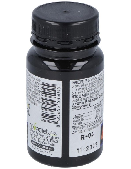 Novadiet Triptofano+Vit B6+Mg 30 Cápsulas Vegetales