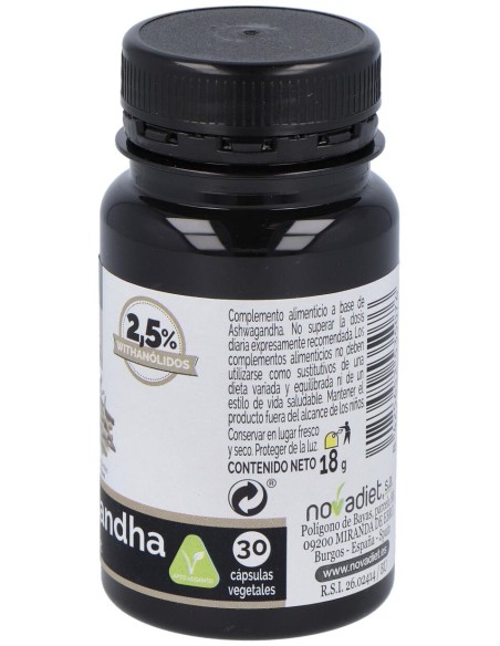 Novadiet Ashwagandha 30 Cápsulas Vegetales