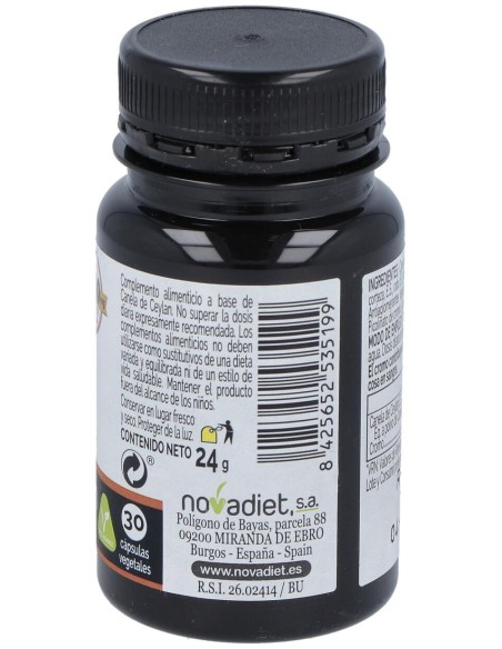 Novadiet Canela De Ceylan 30 Cápsulas Vegetales