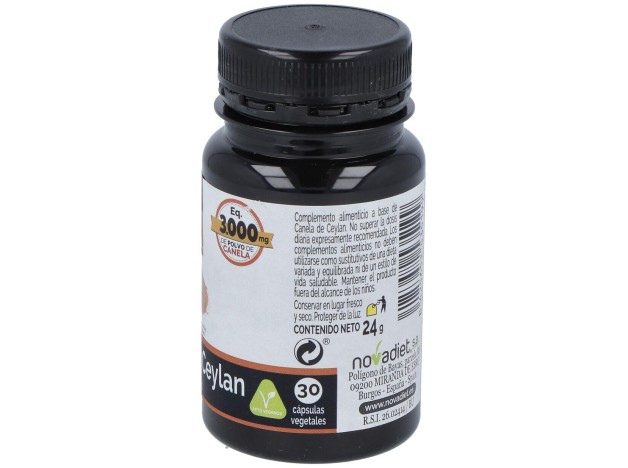 Novadiet Canela De Ceylan 30 Cápsulas Vegetales