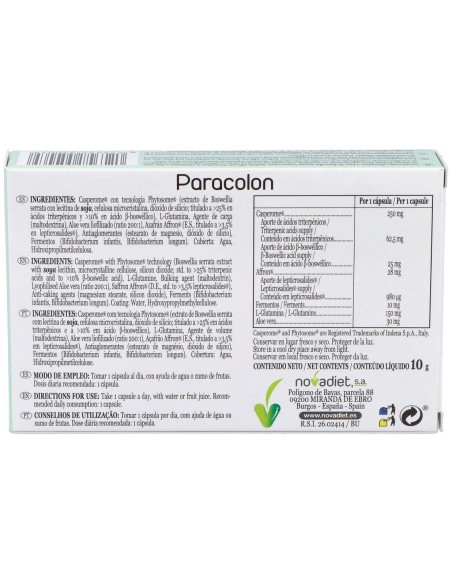 Novadiet Paracolon Cápsulas 15 Cápsulas