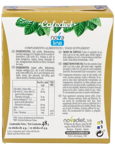 Novadiet Cafediet 12 Sticks