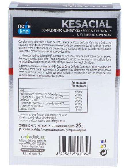 Kesacial - Novadiet - 30 Cápsulas