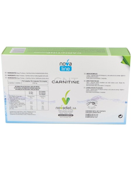 Novadiet L-Carnitina Ampollas 20 Ampollas
