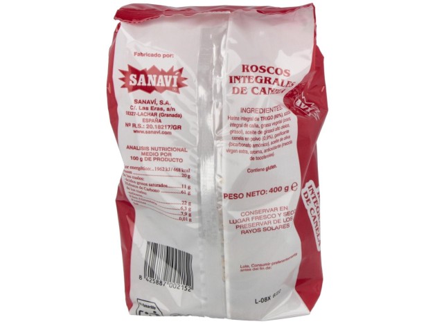 Roscos De Canela Integrales 400Gr.