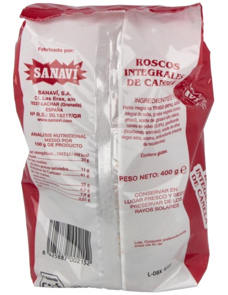 Roscos De Canela Integrales 400Gr.