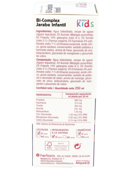 Senda Kids Bicomplex Infantil 250Ml