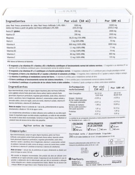 Normonerv Jalea Real Alegría Herbora 20 Viales