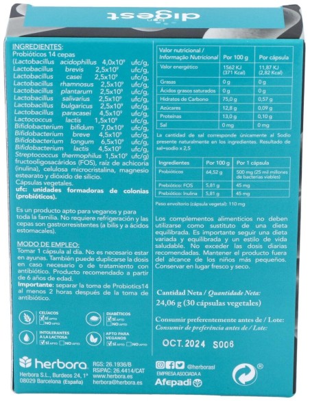 Bon Digest Probiotics14 30Caps