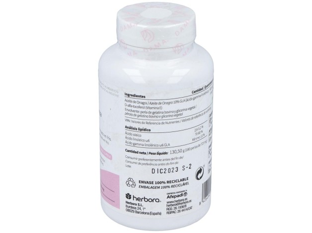 Dama Aceite De Onagra Y Vitamina E 180 Perlas