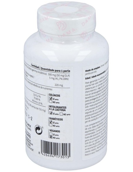 Dama Aceite De Onagra Y Vitamina E 180 Perlas