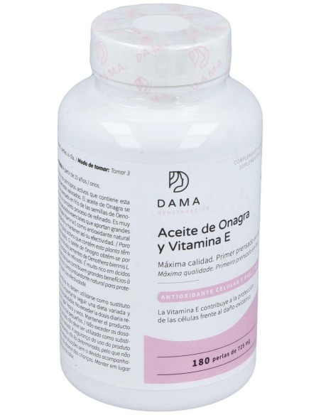 Dama Aceite De Onagra Y Vitamina E 180 Perlas