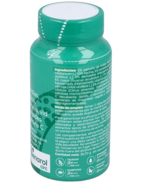 Opticir Castaño-Centella-Ruscus-Vid-Hamameli 60Cap