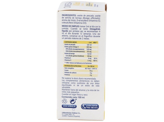 Ordesa Kids Omegakids Líquido Limón 100Ml